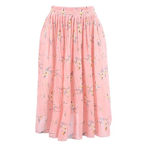 Saia Feminina Midi Plissada Estampa Floral Compre Agora Feira