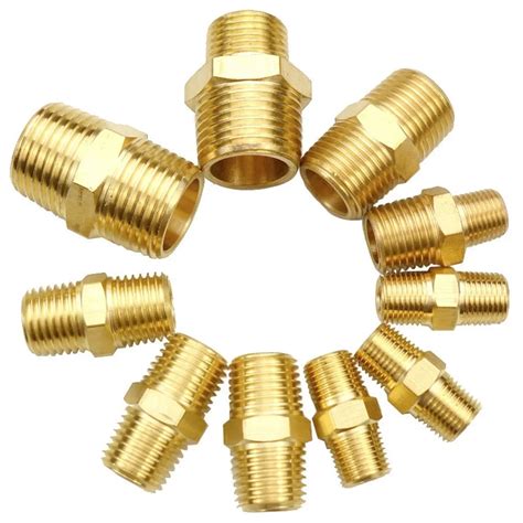 1 8 1 4 3 8 1 2 3 4 1 BSPT NPT Male Hex Nipple Reducer Brass Pipe