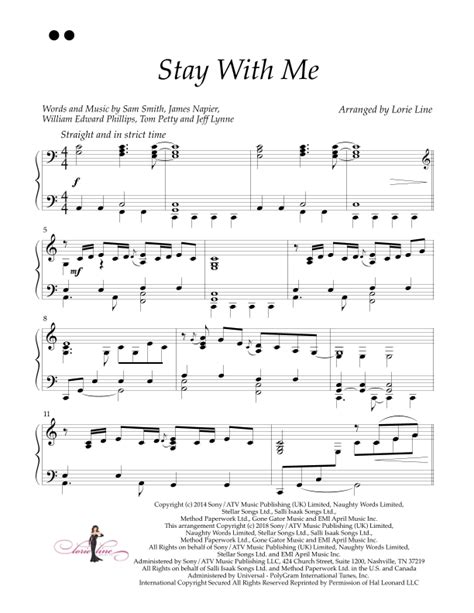 Stay With Me Sheet Music Sam Smith Piano Solo