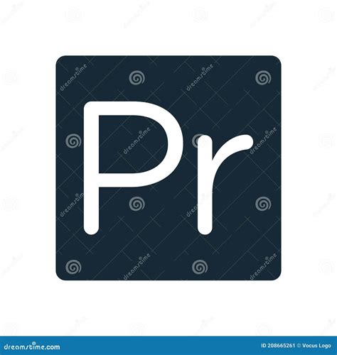 Adobe Premiere Pro Icon On White Background Pr Symbol Flat Style