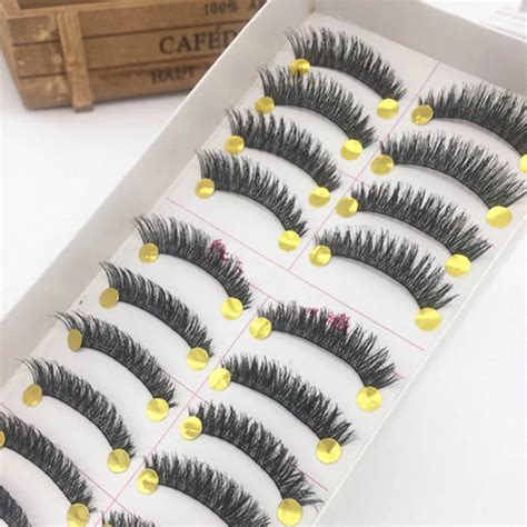 New Pairs Set Natural Long False Eyelashes Thick Cross Makeup Beauty