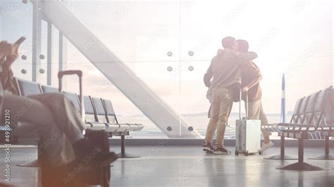 Airport Terminal Family Reunion: Caring Father Meets His Cute Little ...