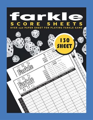 Farkle Score Sheets Large Farkle Score Pages For Scorekeeping