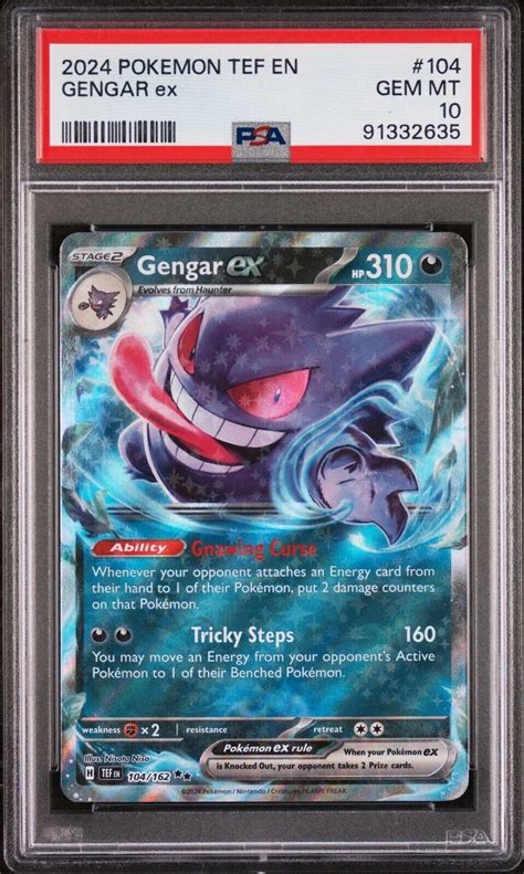 PSA 10 Gengar Ex 104 162 Temporal Forces TEF Pokemon Card GEM MINT EBay