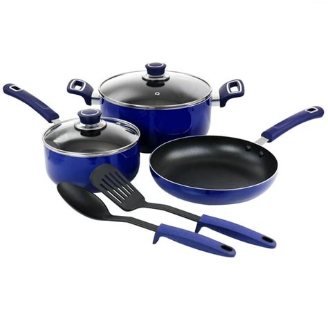 Oster 7 Piece Non Stick Aluminum Cookware Set In Blue