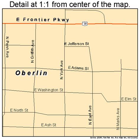 Oberlin Kansas Street Map 2052000