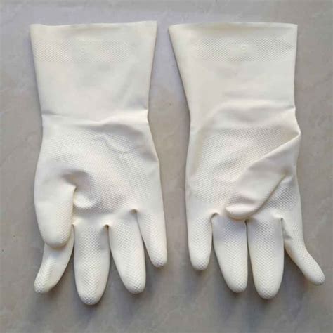 Plain White Pvc Industrial Hand Gloves For Shipping Handling Finger