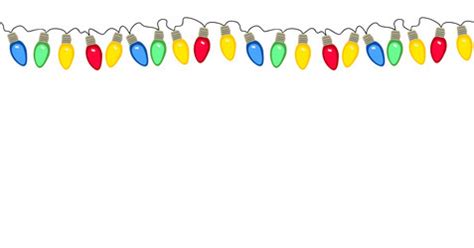 Christmas lights border isolated on white Vector Image