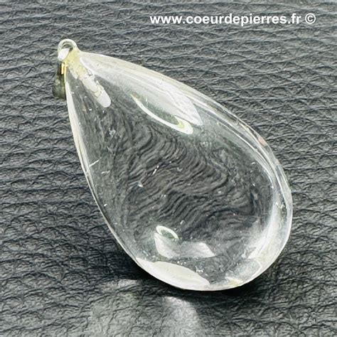 Pendentif en cristal de roche du Brésil réf cr19 Cœur de Pierres