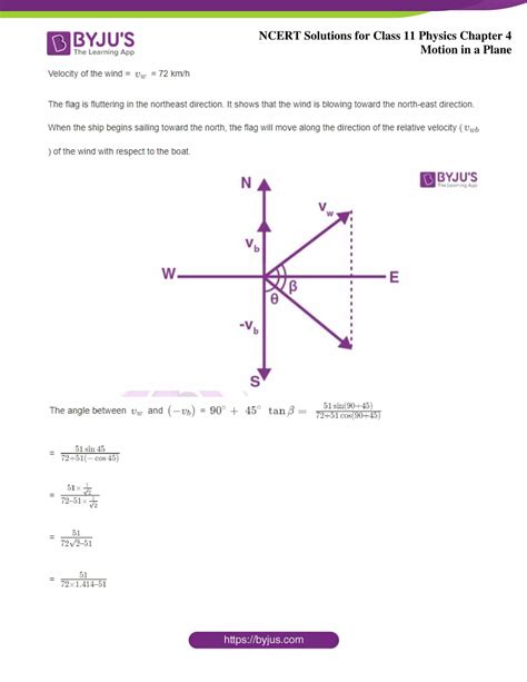 Ncert Solutions For Class 11 Physics Chapter 4 Motion In A Plane