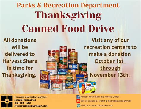 Thanksgiving Canned Food Drive Spring Hill Tn L Spring Hill Fresh