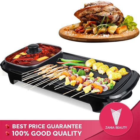 Zania 2 In 1 Samgyupsal Korean Style Electric Bbq Grill With Hotpot 60 By 32 Cm Shopee Malaysia