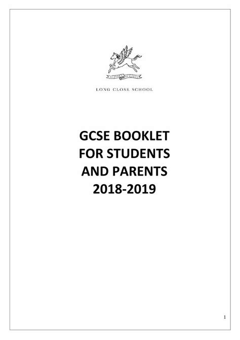 PDF GCSE BOOKLET FOR STUDENTS AND PARENTS 2018 2019 Revision Of