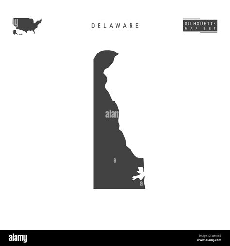 Delaware Us State Blank Vector Map Isolated On White Background High