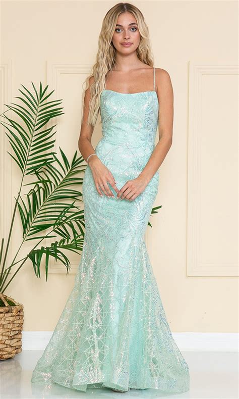 Iridescent Embellished Long Prom Dress Promgirl