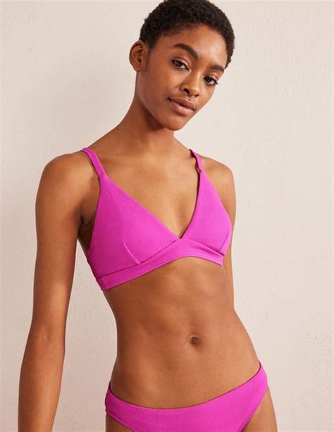 Arezzo V Neck Bikini Top Amazing Pink Texture Boden EU