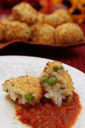 Pea & Sausage Risotto Balls Recipe - Just Short of Crazy