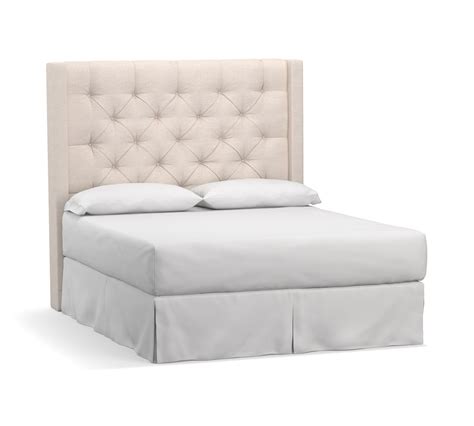 Harper Upholstered Tufted Tall Headboard With Bronze Nailheads Full