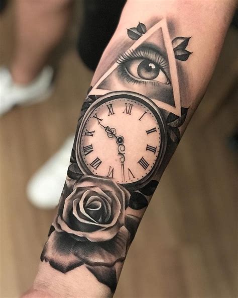 Pin By Adal Arias On Aaaaaaaq Clock Tattoo Sleeve Clock And Rose