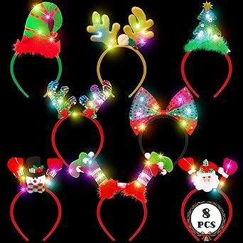 Pcs Light Up Christmas Headband Led Lights Christmas Head Topper