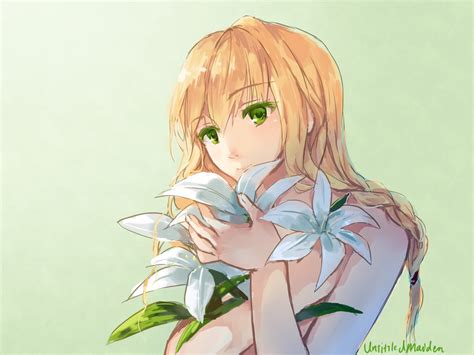 Fondos De Pantalla Dibujo Ilustraci N Rubia Flores Anime Chicas