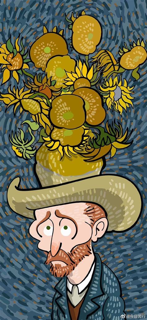 A Man Wearing A Hat With Sunflowers On It S Head And An Image Of Lemons