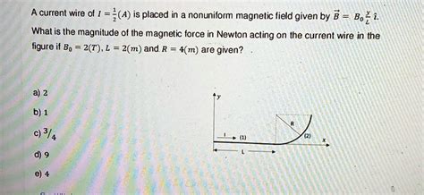 Solved A Current Wire Of I A Is Placed In A Nonuniform Magnetic