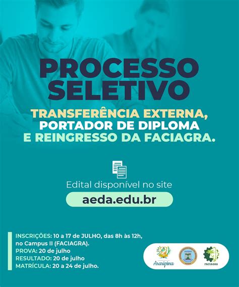 Faciagra Abre Processo Seletivo Para Transfer Ncia Externa Portador De