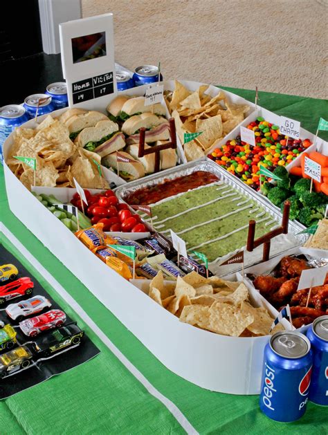 Diy Snack Stadium Superbowl Snacks Superbowl Party Food Super Bowl