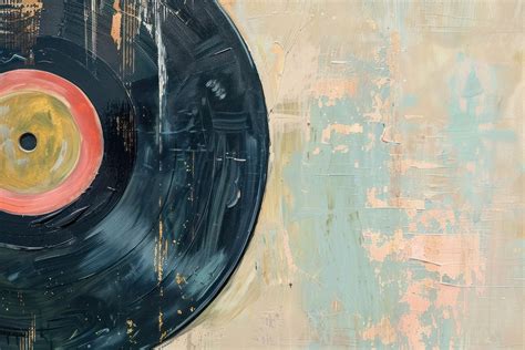 Close pale vinyl record painting | Free Photo Illustration - rawpixel