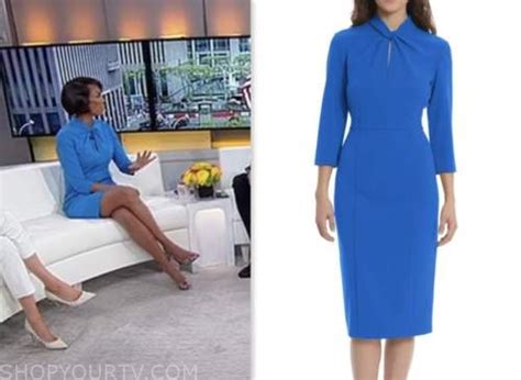 Outnumbered May 2023 Harris Faulkners Blue Twist Neck Sheath Dress Shop Your Tv