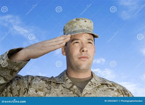 Soldato Saluting Dellesercito Immagine Stock Immagine Di Orgoglio