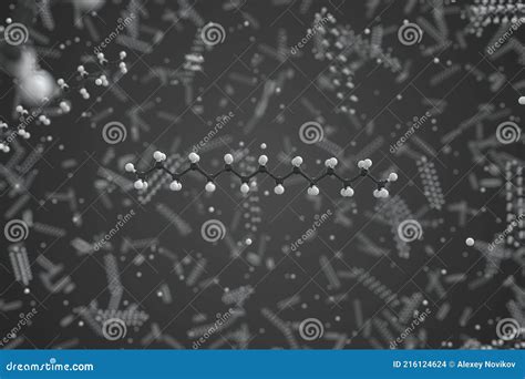 Pentadecane Molecule Made With Balls Conceptual Molecular Model Chemical 3d Rendering Stock