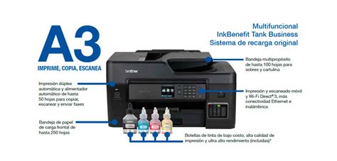 Brother Multifuncional Tinta Continua A Inkbenefit Tank Mfc T Dw