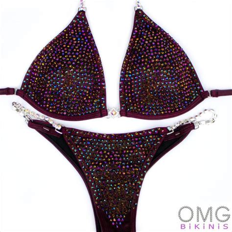 Burgundy Holographic Fabric Bedazzled With Volcano Ab Crystals