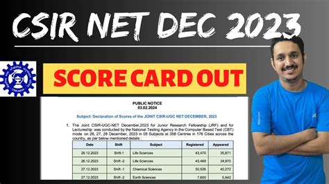 Csir Net Dec Score Card Out Csir Net Result Latest Updates