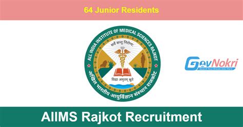 AIIMS Rajkot Hiring Notification 2023 For 64 Post Of Junior Residents