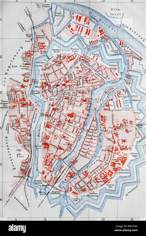 city map from the year 1892: Danzig, now Gdansk, Poland, digital ...