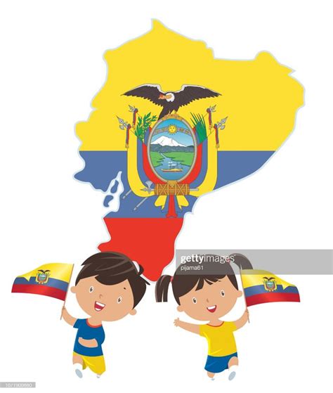 Ilustraci N De Stock Ni Os Con Banderas De Ecuador Bandera De