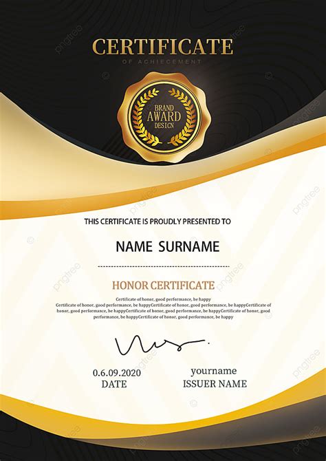 Certificado De Honor De Alta Calidad PNG , Certificado De Honor ...