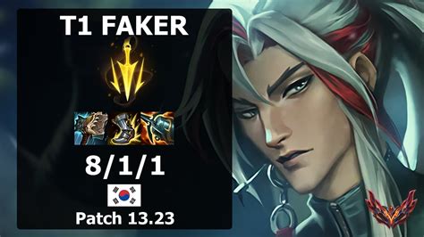 T1 Faker Yone Vs TwistedFate Patch 13 23 KR Challenger YouTube