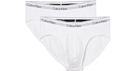 Calvin Klein Ck 2 Pack Modern Cotton Stretch Hip Briefs In White For Men Lyst