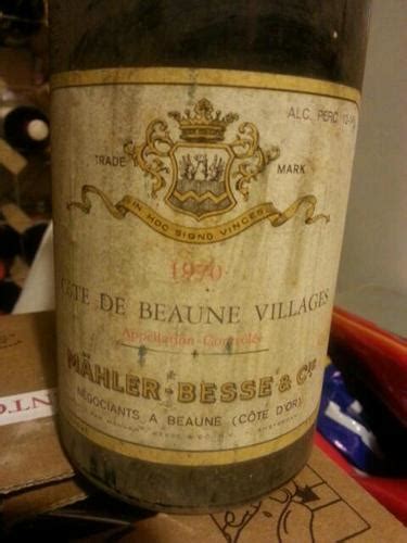 M Hler Besse C Te De Beaune Villages Vivino