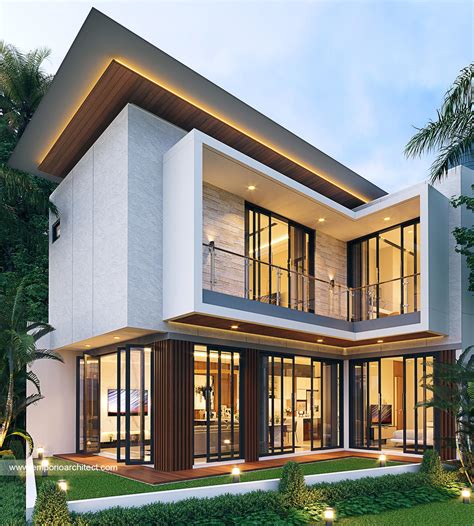 Desain Tampak Belakang Rumah Modern Lantai Bapak Andi Di Alam Sutera