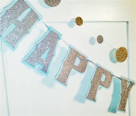 Baby Blue Birthday Banner Glitter Birthday Banner Baby Boy | Etsy