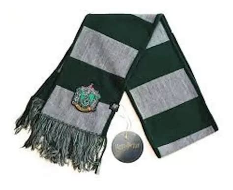 Bufanda Harry Potter Slytherin Rayada Con Escudo Oficial Mercadolibre