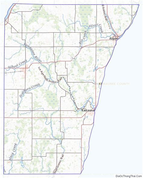 Map of Kewaunee County, Wisconsin - Thong Thai Real