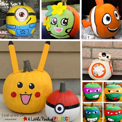 10 Halloween No Carve Pumpkin Ideas of Favorite Kids Characters - A ...