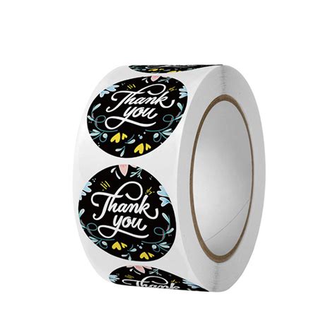 China 500pcs Thank You Labels Per Roll 1 Round Thank You Stickers For