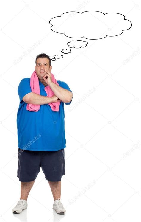 Pensive Fat Man With Sportswear Stock Photo By ©gelpi 58780087